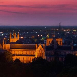 Aerial Photograph Cityscape Sunset