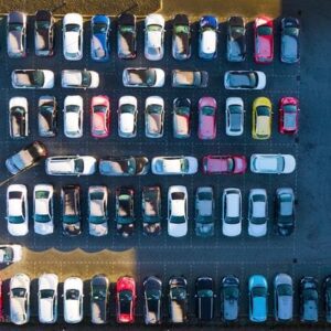 Birdseye Photograph Cars In Carpark