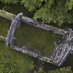 Birdseye Photograph Old Ruined Building