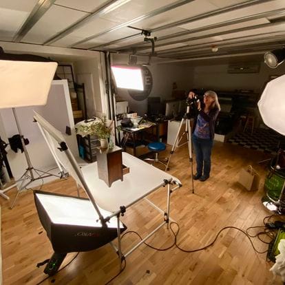 person taking photograph of a product